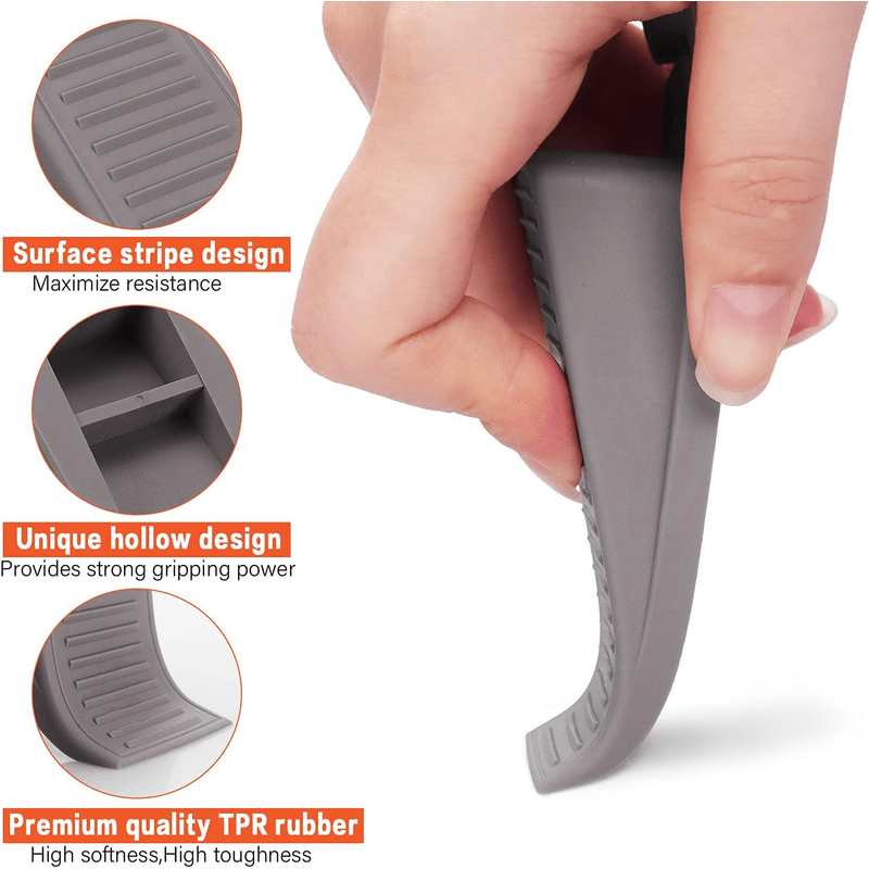 Casa si Gradina - Constructii - Usi interior, exterior si garaj - Accesorii usi - Set 2 Bucati Opritor Usa Gri din PVC cu Agatatoare 13 x 3 cm G Glixicom® - Infinity.ro