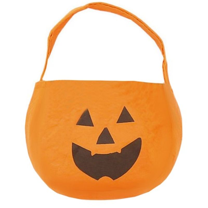 Jucarii, Copii si Bebe - Jucarii si jocuri - Jucarii de rol - Masti si costume copii - Costum de Halloween pentru Copii, Dovleac cu Palarie si Geanta, Portocaliu/Verde, 68.5x85.5 cm - Infinity.ro