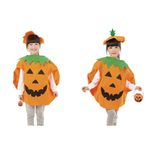 Jucarii, Copii si Bebe - Jucarii si jocuri - Jucarii de rol - Masti si costume copii - Costum de Halloween pentru Copii, Dovleac cu Palarie si Geanta, Portocaliu/Verde, 68.5x85.5 cm - Infinity.ro