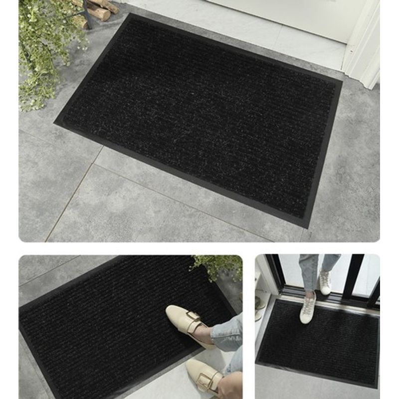 Casa si Gradina - Textile si covoare - Covoare - Covorase intrare - Covoras Intrare, Antiderapant, Cauciuc si Felt, Negru/Gri, 58.6 x 88.2 cm - Infinity.ro