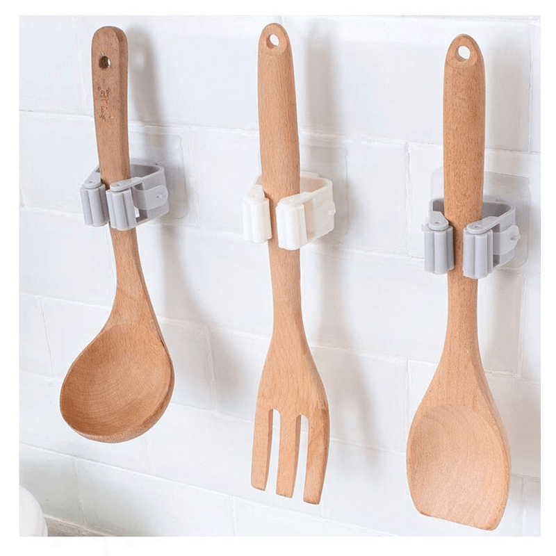 Casa si Gradina - Mobilier - Organizare si depozitare - Cuiere - Set 2 Suporturi Adezive pentru Matura Mop sau Unelte cu Sustinere pana la 3 kg Alb - Infinity.ro