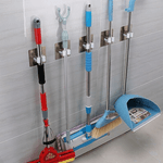 Casa si Gradina - Mobilier - Organizare si depozitare - Cuiere - Set 2 Suporturi Adezive pentru Matura Mop sau Unelte cu Sustinere pana la 3 kg Alb - Infinity.ro