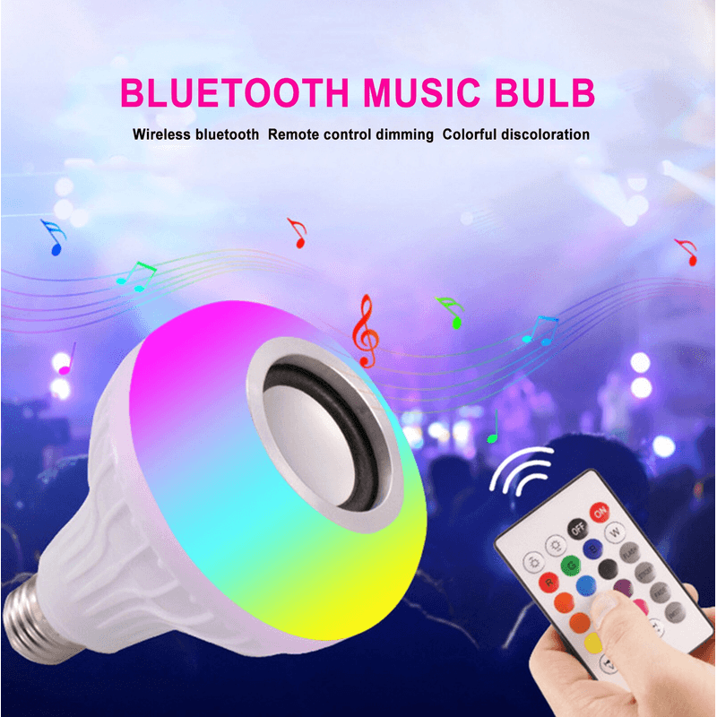 Casa si Gradina - Corpuri si surse de iluminat - Becuri si tuburi neon - Becuri - Bec Led Smart cu Boxa Integrata Conectivitate prin Bluetooth si Joc de Lumini 7 W - Infinity.ro