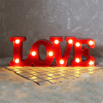 Casa si Gradina - Corpuri si surse de iluminat - Veioze si lampi - Lampi de veghe - Lampa de Veghe LOVE cu Lumina Ambientala si 11 Led-uri Rosu - Infinity.ro