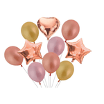 Casa si Gradina - Decoratiuni - Decoratiuni petrecere - Baloane - Set 10 Baloane   Roze  si Auriu pentru  Botez  Aniversare sau Petrecere - Infinity.ro