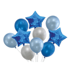 Casa si Gradina - Decoratiuni - Decoratiuni petrecere - Baloane - Set 10 baloane Aniversare Petrecere Botez  cu  Albastru si Alb - Infinity.ro