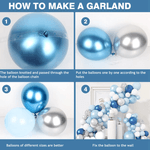 Casa si Gradina - Decoratiuni - Decoratiuni petrecere - Baloane - Set 70 Baloane pentru Arcada Albastru Alb si Argintiu cu Confetti G Glixicom® - Infinity.ro