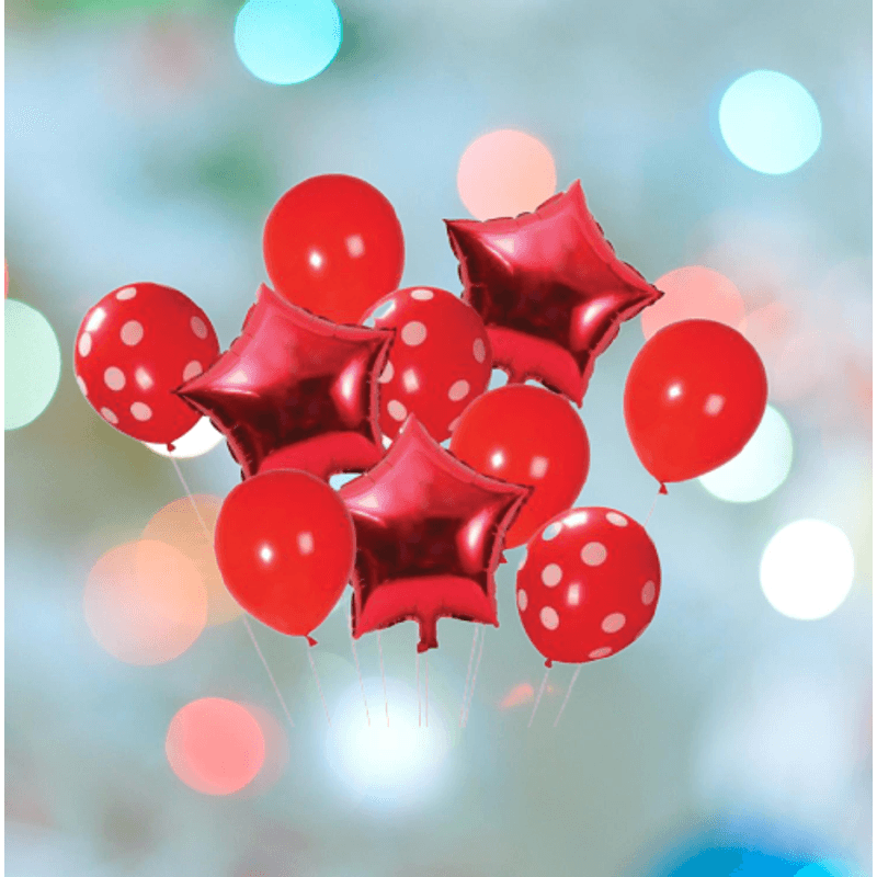 Casa si Gradina - Decoratiuni - Decoratiuni petrecere - Baloane - Set 10 baloane Aniversare  Rosu - Infinity.ro