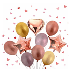 Casa si Gradina - Decoratiuni - Decoratiuni petrecere - Baloane - Set 10 Baloane   Roze  si Auriu pentru  Botez  Aniversare sau Petrecere - Infinity.ro