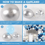 Casa si Gradina - Decoratiuni - Decoratiuni petrecere - Baloane - Set 70 Baloane pentru Arcada Albastru Alb si Argintiu cu Confetti G Glixicom® - Infinity.ro