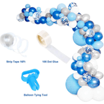 Casa si Gradina - Decoratiuni - Decoratiuni petrecere - Baloane - Set 70 Baloane pentru Arcada Albastru Alb si Argintiu cu Confetti G Glixicom® - Infinity.ro