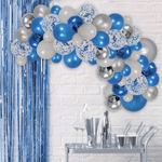 Casa si Gradina - Decoratiuni - Decoratiuni petrecere - Baloane - Set 70 Baloane pentru Arcada Albastru Alb si Argintiu cu Confetti G Glixicom® - Infinity.ro
