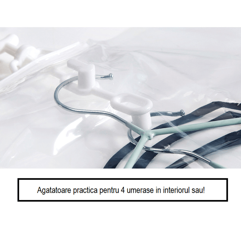 Market - Spalare si intretinere rufe - Produse intretinere textile - Intretinere textile - Sac de Vidat cu 4 Agatatoare pentru Umerase si Valva Dubla de Inchidere 70 x 90 cm G Glixicom® - Infinity.ro