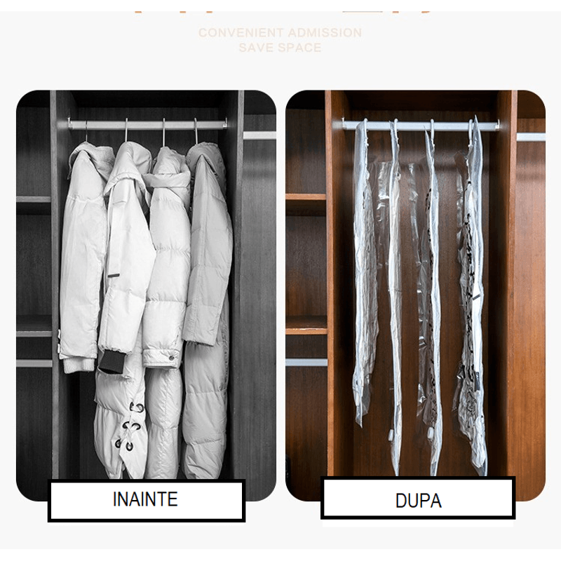 Market - Spalare si intretinere rufe - Produse intretinere textile - Intretinere textile - Sac de Vidat cu 4 Agatatoare pentru Umerase si Valva Dubla de Inchidere 70 x 90 cm G Glixicom® - Infinity.ro