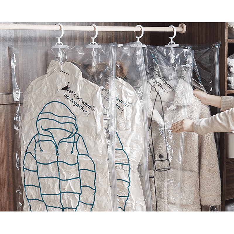 Market - Spalare si intretinere rufe - Produse intretinere textile - Intretinere textile - Sac de Vidat cu 4 Agatatoare pentru Umerase si Valva Dubla de Inchidere 70 x 110 cm G Glixicom® - Infinity.ro