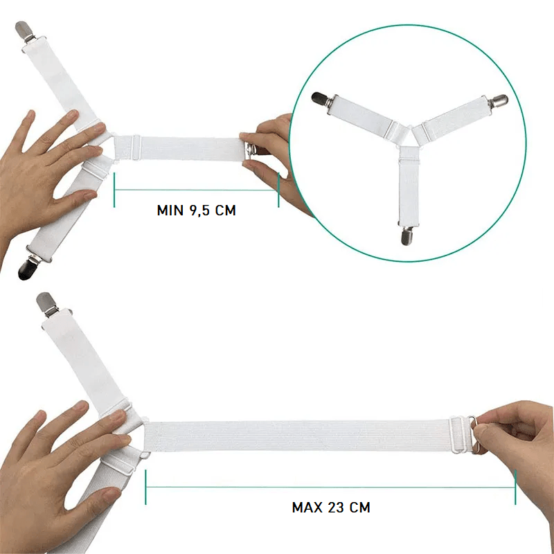 Casa si Gradina - Decoratiuni - DIY - Articole mercerie - Cleme Fixare Cearceaf din Metal si Elastic Triunghiulare Ajustabile Set 4 Bucati G Glixicom® - Infinity.ro
