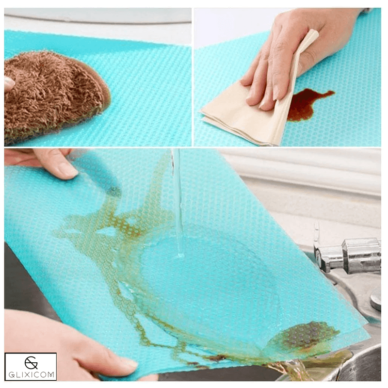 Electronice si Electrocasnice - Aparate frigorifice - Accesorii aparate frigorifice - Covoras pentru Protectie Rafturi Frigider sau Sertare din PVC Antiderapant 45 x 30 cm Turcoaz G Glixicom® - Infinity.ro