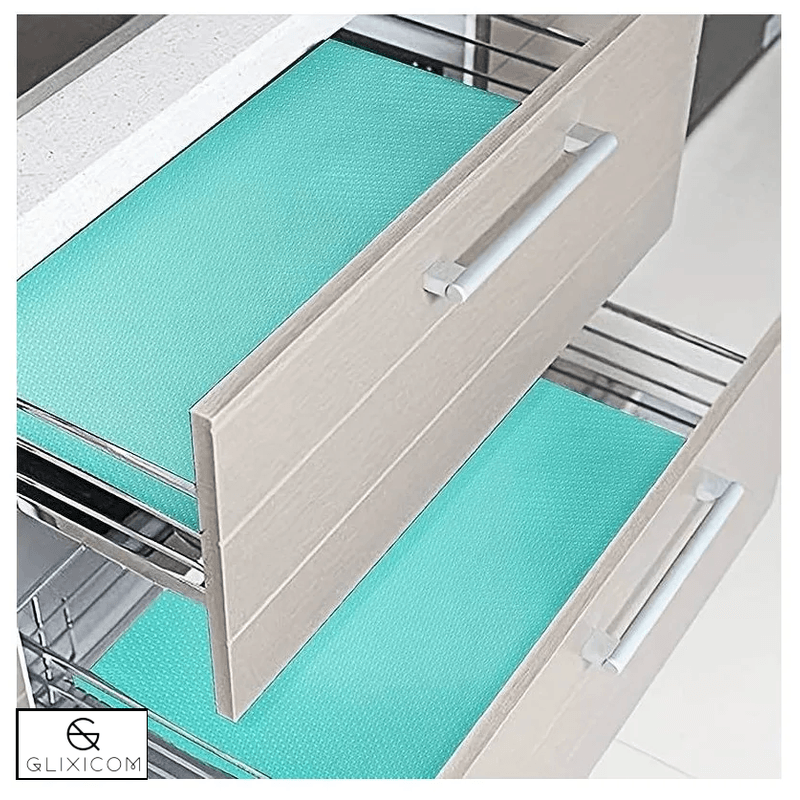 Electronice si Electrocasnice - Aparate frigorifice - Accesorii aparate frigorifice - Covoras pentru Protectie Rafturi Frigider sau Sertare din PVC Antiderapant 45 x 30 cm Turcoaz G Glixicom® - Infinity.ro