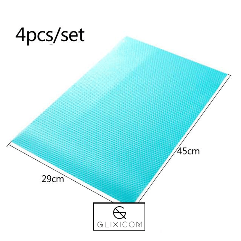 Electronice si Electrocasnice - Aparate frigorifice - Accesorii aparate frigorifice - Covoras pentru Protectie Rafturi Frigider sau Sertare din PVC Antiderapant 45 x 30 cm Turcoaz G Glixicom® - Infinity.ro