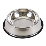 Petshop - Accesorii petshop - Castroane si adapatori - Set 2 Bucati Bol Mancare  Catel sau Pisica din Otel Inoxidabil cu Baza Antiderapanta Diametru Interior 13 cm - Infinity.ro
