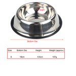 Petshop - Accesorii petshop - Castroane si adapatori - Set 2 Bucati Bol Mancare  Catel sau Pisica din Otel Inoxidabil cu Baza Antiderapanta Diametru Interior 13 cm - Infinity.ro