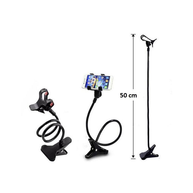 Laptop, Telefoane si Tablete - Telefoane mobile si accesorii - Accesorii Telefoane - Suport si docking telefoane - Suport Flexibil cu Brat si Clema Metalica, Rotatie 360 de Grade 50 cm Negru - Infinity.ro