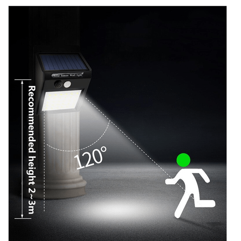 Casa si Gradina - Corpuri si surse de iluminat - Iluminat exterior - Lampi solare - Lampa Solara cu 30 Led-uri Senzor de Miscare Acumulator Li-Ion 1200 mAh Oprire Automata - Infinity.ro