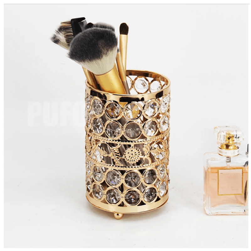 Casa si Gradina - Decoratiuni - Obiecte decorative - Accesorii decorative - Suport Organizator din Sticla pentru Pensule Machiaj Creioane sau Pixuri 13 x 9 cm G Glixicom® - Infinity.ro