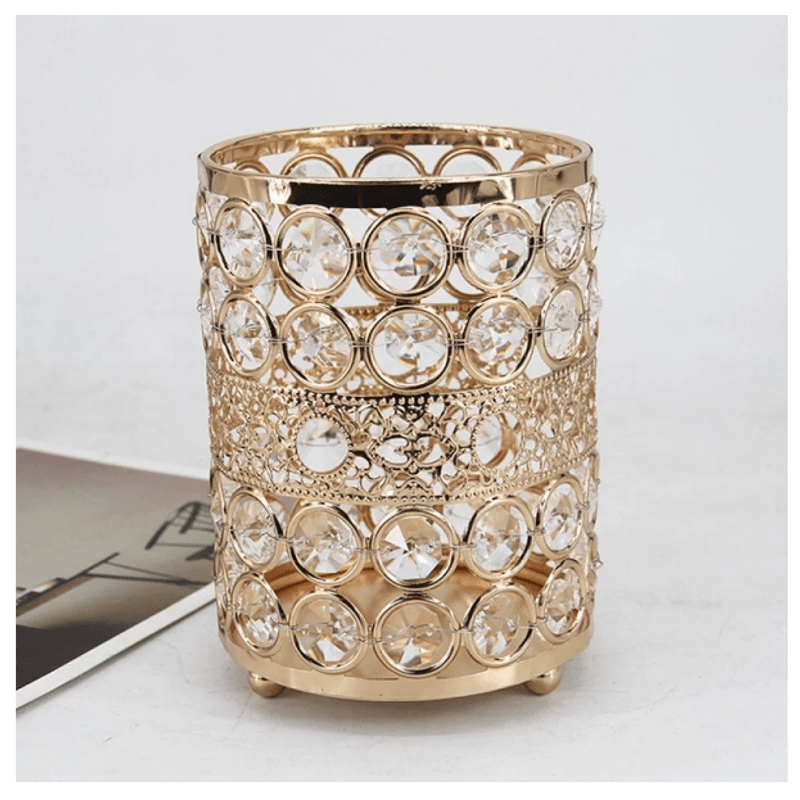 Casa si Gradina - Decoratiuni - Obiecte decorative - Accesorii decorative - Suport Organizator din Sticla pentru Pensule Machiaj Creioane sau Pixuri 13 x 9 cm G Glixicom® - Infinity.ro