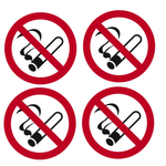 Carti si Birotica - Papetarie - Afise si stickere - Set 4 Bucati Sticker No Smoking Autoadezive din PVC Diametru 11 cm G Glixicom® - Infinity.ro