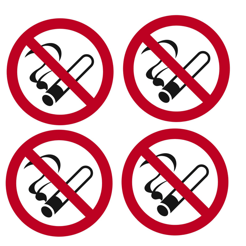 Carti si Birotica - Papetarie - Afise si stickere - Set 4 Bucati Sticker No Smoking Autoadezive din PVC Diametru 11 cm G Glixicom® - Infinity.ro