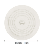 Casa si Gradina - Sanitare - Chiuveta bucatarie si accesorii - Accesorii chiuvete - Capac din Cauciuc Siliconat pentru Protectie Mirosuri Neplacute Chiuveta Cada Sifon Dusiametru 15 cm Alb - Infinity.ro