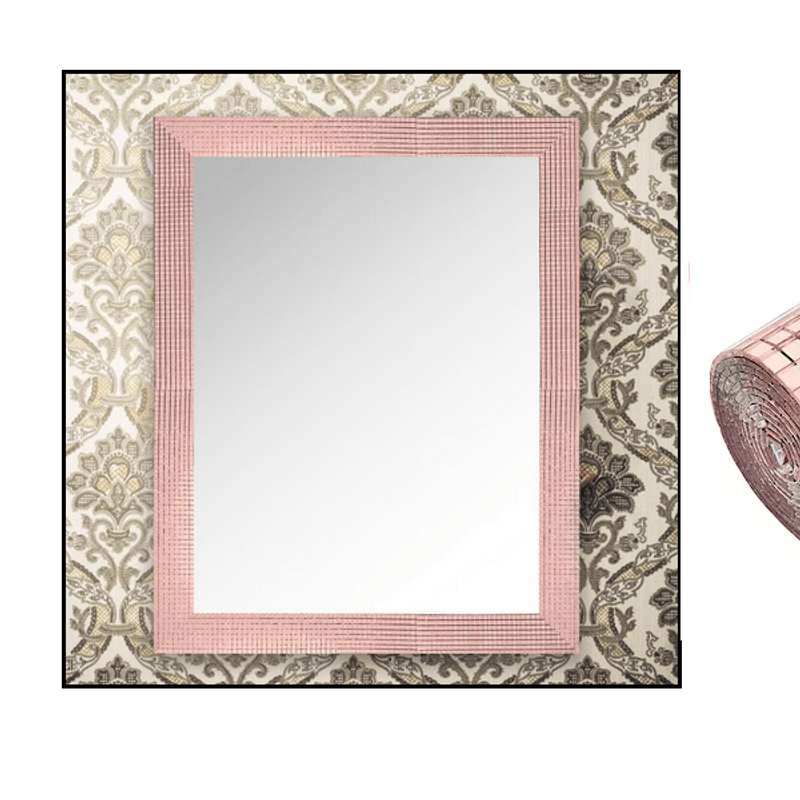 Casa si Gradina - Decoratiuni - Obiecte decorative - Accesorii decorative - Banda Adeziva Decorativa de Tip Mozaic Oglinda Rose Gold 4 x 100 cm G Glixicom® - Infinity.ro