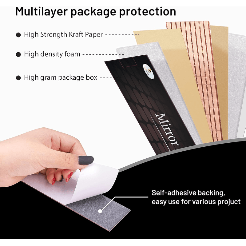 Casa si Gradina - Decoratiuni - Obiecte decorative - Accesorii decorative - Banda Adeziva Decorativa de Tip Mozaic Oglinda Rose Gold 4 x 100 cm G Glixicom® - Infinity.ro