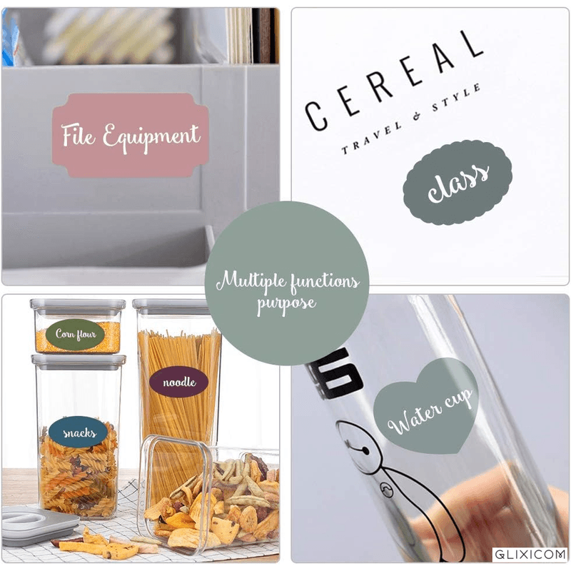 Carti si Birotica - Papetarie - Afise si stickere - Set 84 Etichete din PVC Autoadezive Multicolore cu Marker Alb  Reutilizabile G Glixicom® - Infinity.ro