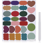 Carti si Birotica - Papetarie - Afise si stickere - Set 84 Etichete din PVC Autoadezive Multicolore cu Marker Alb  Reutilizabile G Glixicom® - Infinity.ro