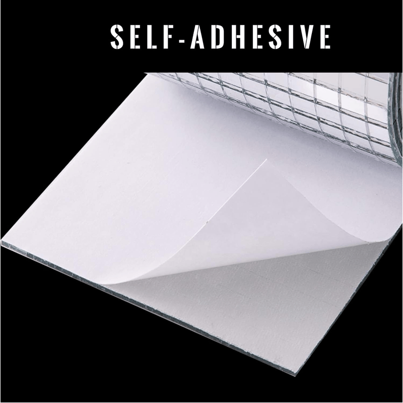 Casa si Gradina - Decoratiuni - Obiecte decorative - Accesorii decorative - Banda Adeziva Decorativa de Tip Mozaic Oglinda Argintiu 4 x 100 cm G Glixicom® - Infinity.ro