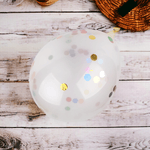Casa si Gradina - Decoratiuni - Decoratiuni petrecere - Artificii si confetti - Set 10 baloane din latex cu confeti colorate din polistiren Crisalida, diametru 27 cm - Infinity.ro