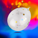 Casa si Gradina - Decoratiuni - Decoratiuni petrecere - Artificii si confetti - Set 10 baloane din latex cu confeti colorate din polistiren Crisalida, diametru 27 cm - Infinity.ro