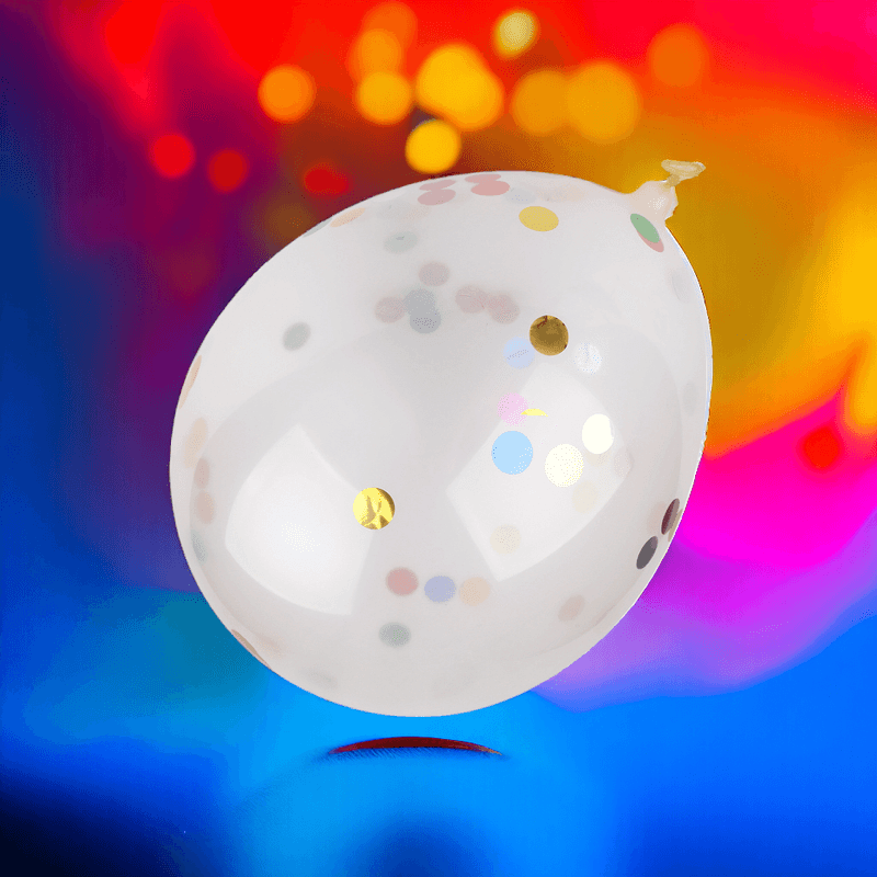 Casa si Gradina - Decoratiuni - Decoratiuni petrecere - Artificii si confetti - Set 10 baloane din latex cu confeti colorate din polistiren Crisalida, diametru 27 cm - Infinity.ro