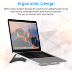 Laptop, Telefoane si Tablete - Laptopuri si accesorii - Accesorii Laptop - Standuri/Coolere notebook - Suport Pliabil din Aluminiu cu Inaltime fixa pentru Laptop sau Notebook 24 x 21 cm G Glixicom® - Infinity.ro