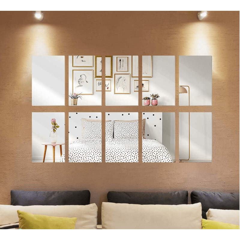Casa si Gradina - Decoratiuni - Decoratiuni perete - Set 36 Oglinzi Acrilice Autoadezive Model Dreptunghi 10 x 15 cm G Glixicom® - Infinity.ro