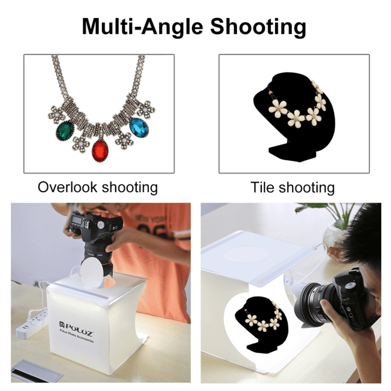 TV, Audio-Video si Foto - Aparate foto si accesorii - Accesorii foto si video - Alte accesorii foto & video - Studio Foto Portabil  cu 6 Fundaluri Colorate si 2 Benzi LED cu Alimentare USB G Glixicom® - Infinity.ro