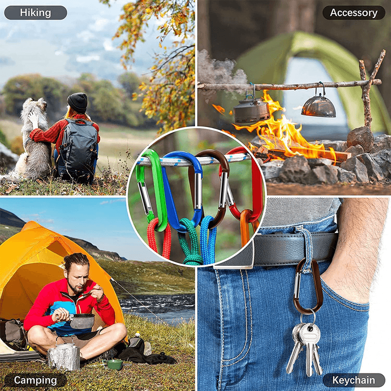Sport si Outdoor - Camping - Accesorii camping si drumetii - Set 5 Carabine din Aliaj de Aluminiu Greutate Maxima 10 kg 4,7 cm x 2,5 cmG Glixicom® - Infinity.ro