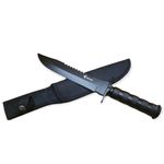 Casa si Gradina - Bucatarie si vesela - Vesela si tacamuri - Cutite si seturi de cutite - Cutit tactic de supravieturire Rambo Finka Foxter, 35 cm, husa, negru - Infinity.ro