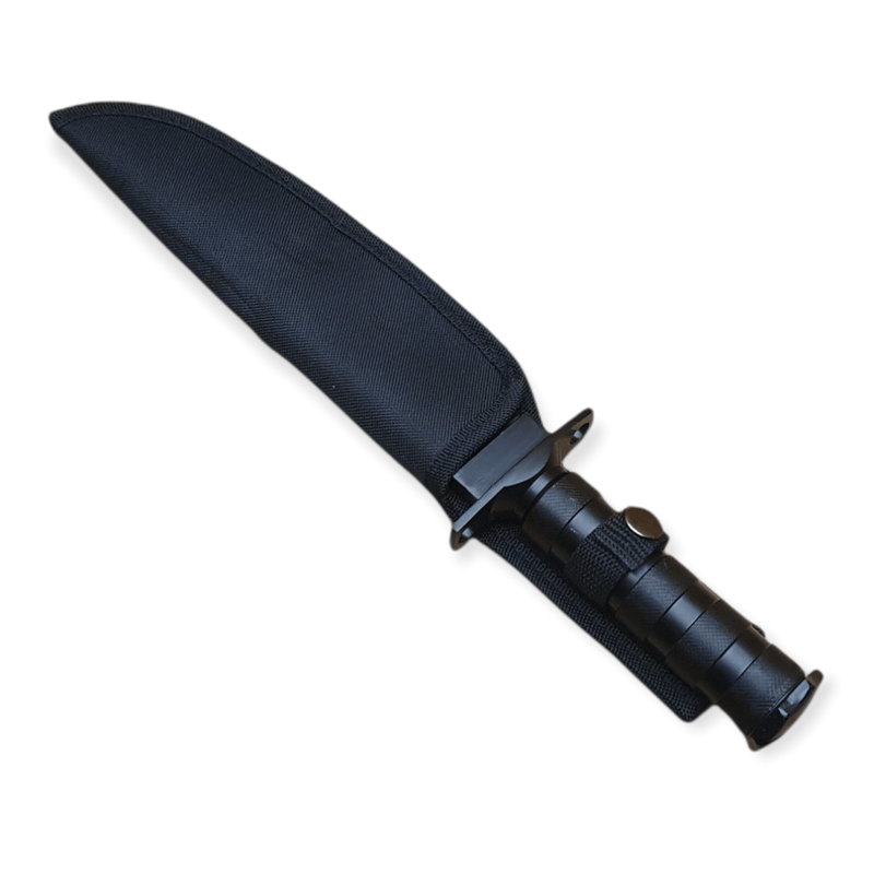 Casa si Gradina - Bucatarie si vesela - Vesela si tacamuri - Cutite si seturi de cutite - Cutit tactic de supravieturire Rambo Finka Foxter, 35 cm, husa, negru - Infinity.ro