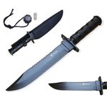 Casa si Gradina - Bucatarie si vesela - Vesela si tacamuri - Cutite si seturi de cutite - Cutit tactic de supravieturire Rambo Finka Foxter, 35 cm, husa, negru - Infinity.ro