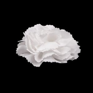 Floare textila pentru cusut sau lipit pe haine, diametru 10 cm, Alb