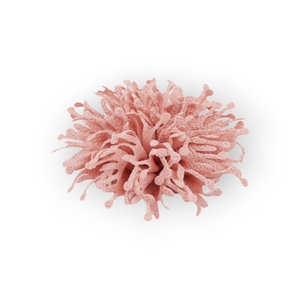Floare textila pentru lipit sau cusut pe haine, diametru 10 cm, Roz pudrat