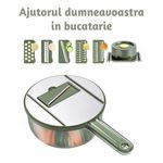 Casa si Gradina - Bucatarie si vesela - Ustensile bucatarie - Razatori si curatatoare - Razuitor / tocator legume cu recipient si 5 lame din otel, usor de folosit, cu protectie pentru degete, Gri - Infinity.ro